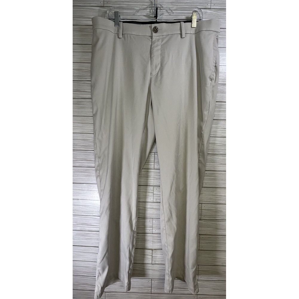 Nike Mens 38 x 30 Flex Golf Pants Khaki Tan Dri Fit Flat Front Trouser